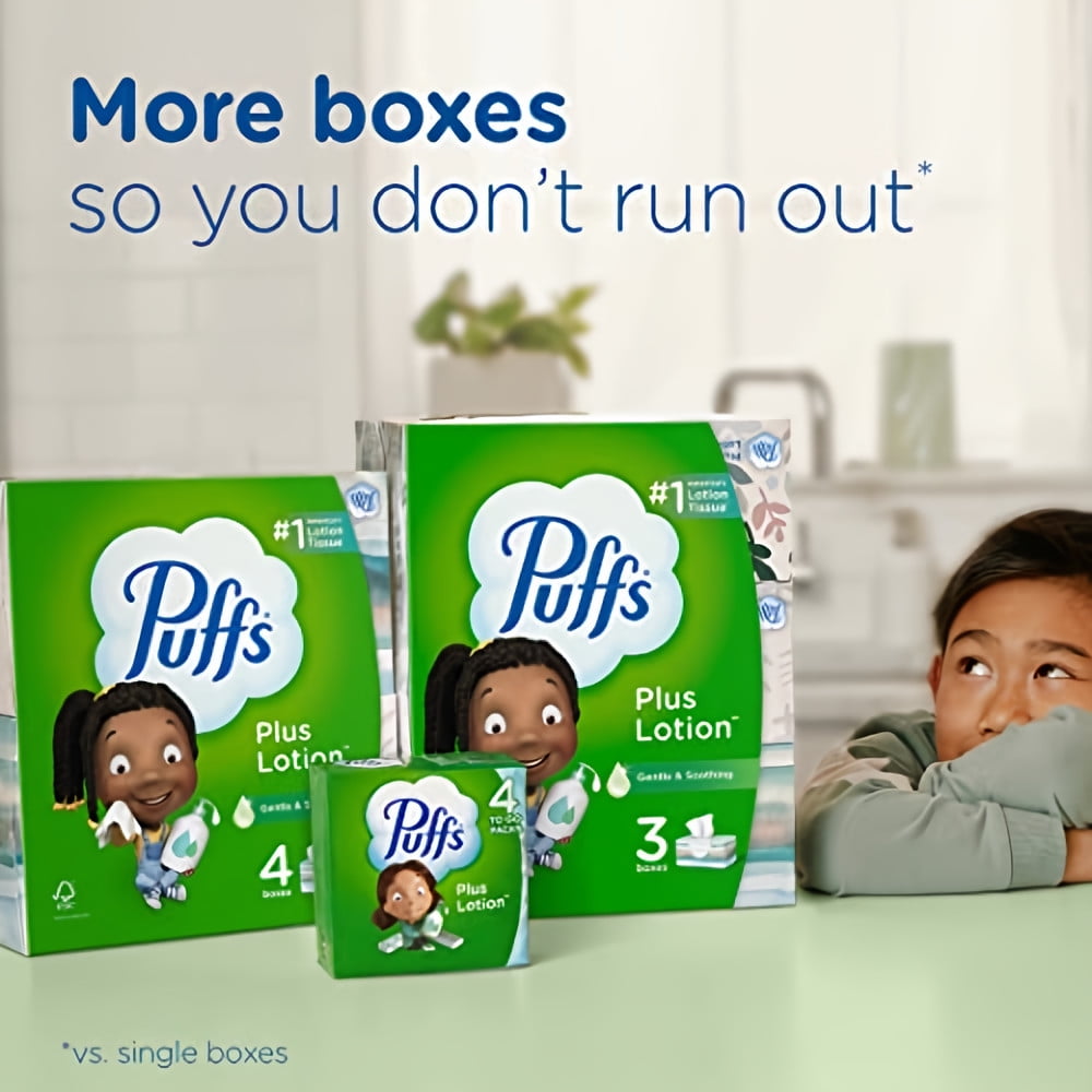 Puffs Plus Lotion Facial Tissues (Pack of 5)