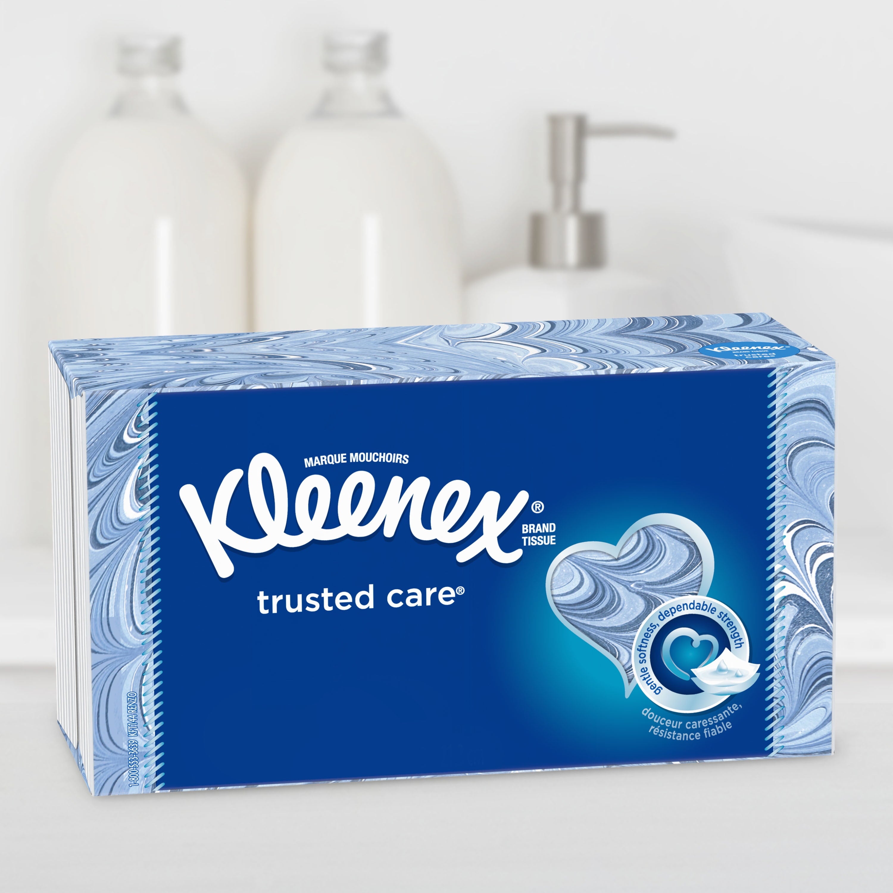 Kleenex Trusted Care Everyday Facial Tissues - Flat Box, 190 Tissues per Box, 4 Pack (760 Tissues Total)