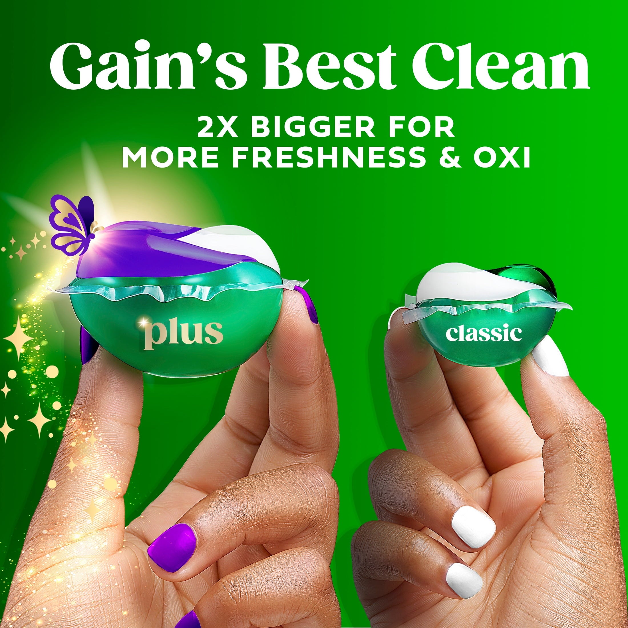 Gain Plus Flings Laundry Detergent Liquid Washing Pacs - Gain's Best All-In-One Clean, Moonlight Breeze Scent, 18 Count
