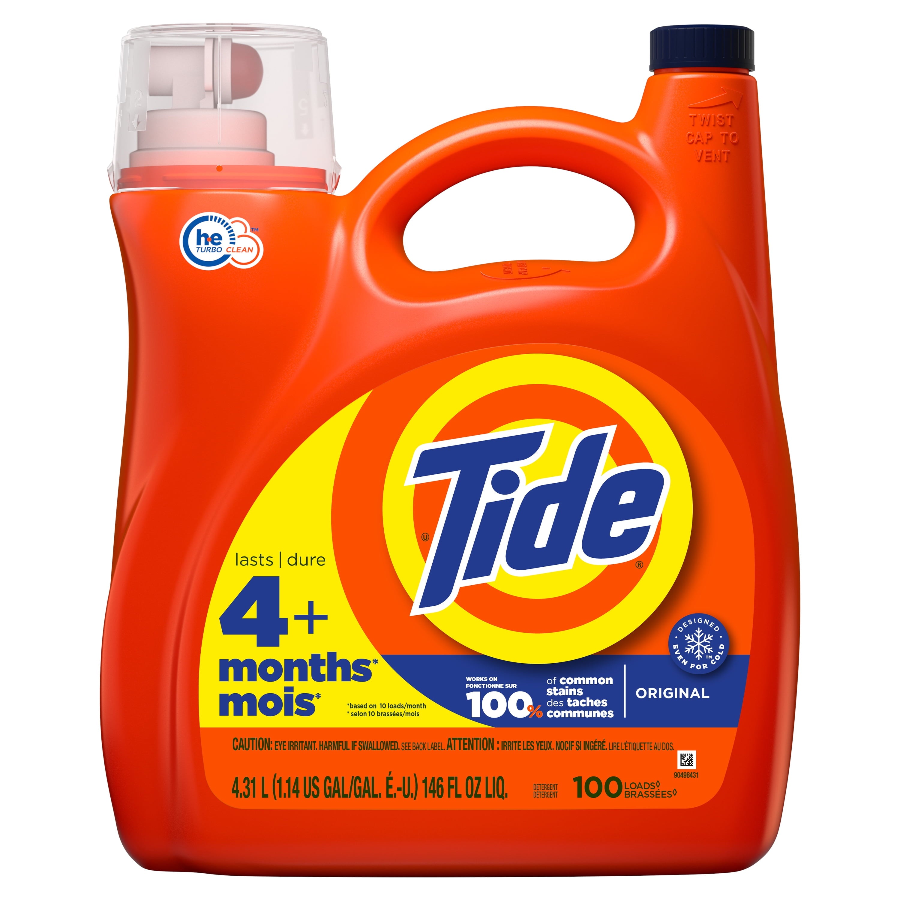 Tide Liquid Laundry Detergent - Original, 100 Loads, 146 fl oz, HE Compatible