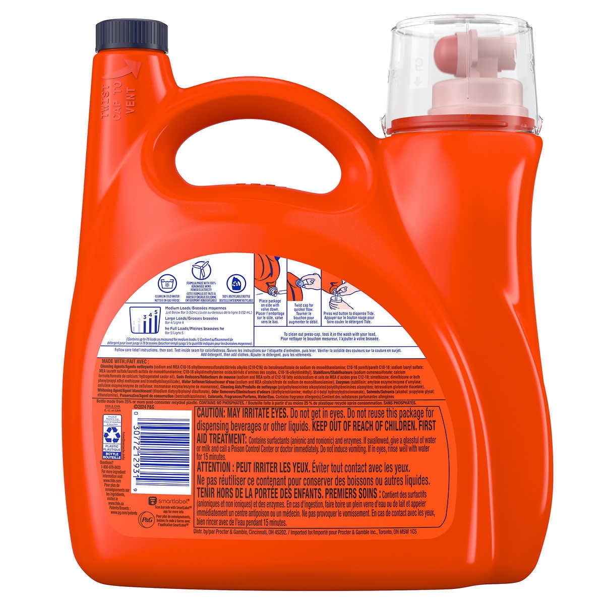 Tide Plus Advanced Power w/ Oxi Laundry Detergent Original 78 Load 138 Fl Oz
