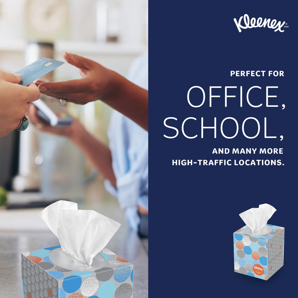 Kleenex Professional Anti-Viral Facial Tissue - Bulk (21286), 3-Ply, White, Upright Cube Boxed Format, Designed for Business (55 Tissues/Box, 12 Boxes, 660 Sheets/Case)