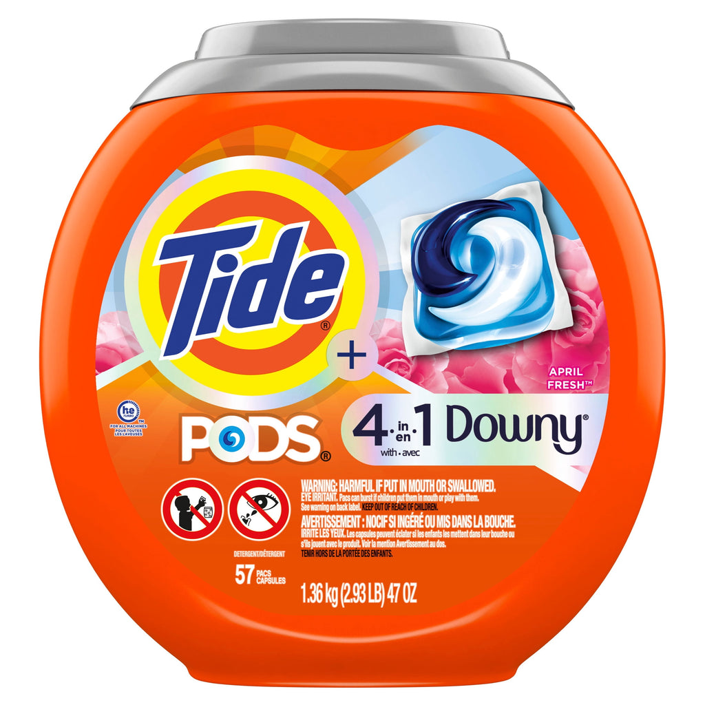 Tide PODS Laundry Detergent Pacs with a Touch of Downy Freshness - 3X Cleaning Power, 57 Count