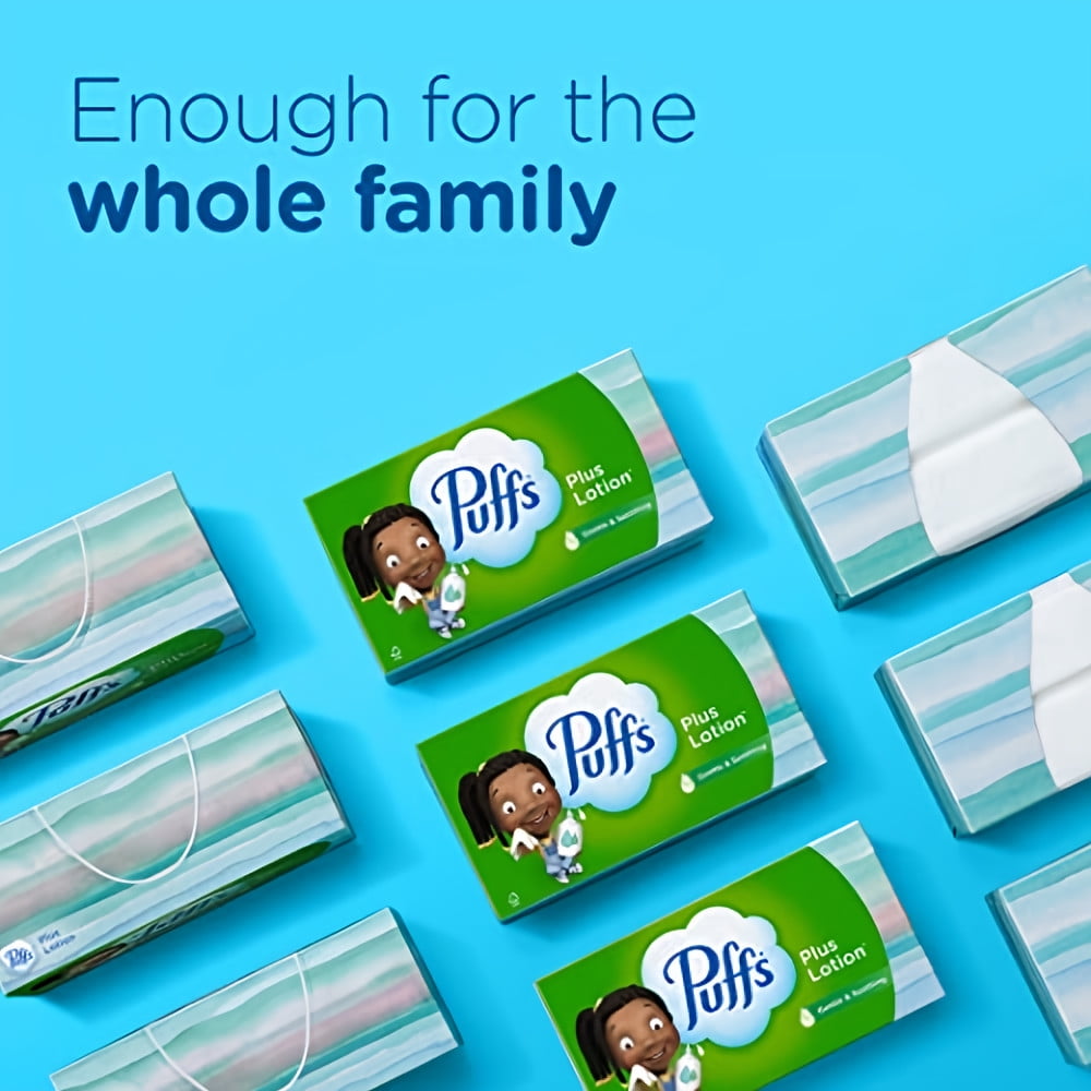 Puffs Plus Lotion Facial Tissues (Pack of 2)