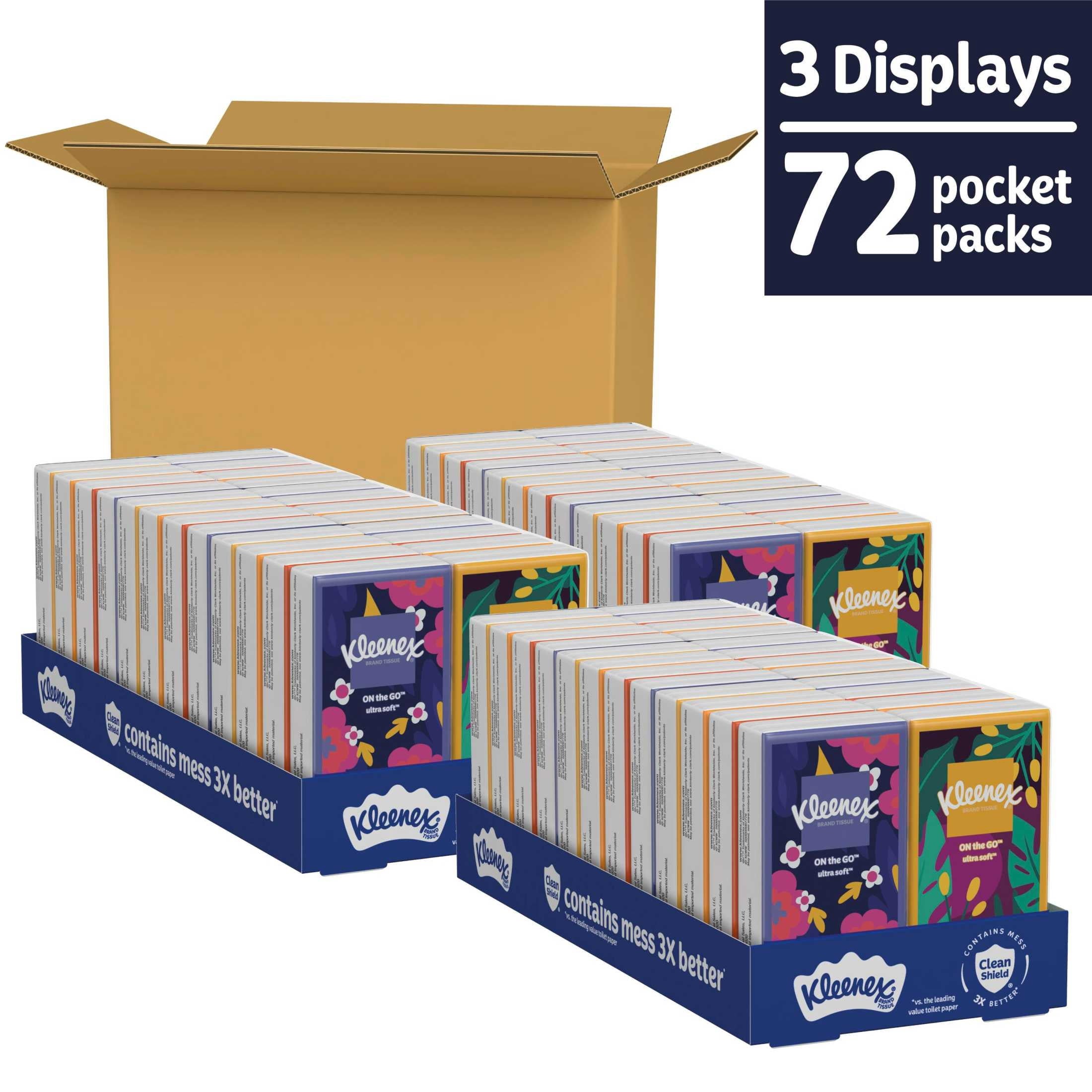 Kleenex On-The-Go Facial Tissues - 8 On-The-Go Packs, 10 Tissues per Pack, 3-Ply - 9-Pack
