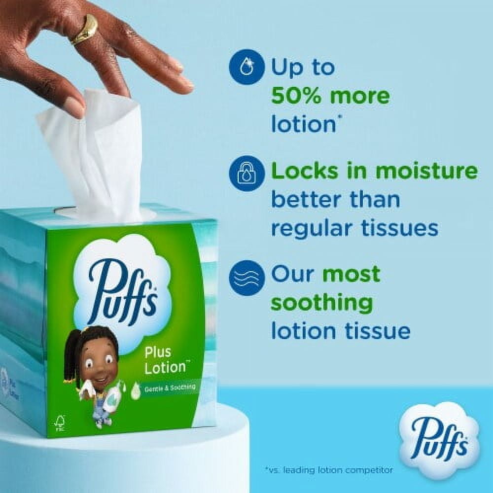 Puffs Plus Lotion Family Facial Tissues 6 pk / 124 Count - Pack of 2