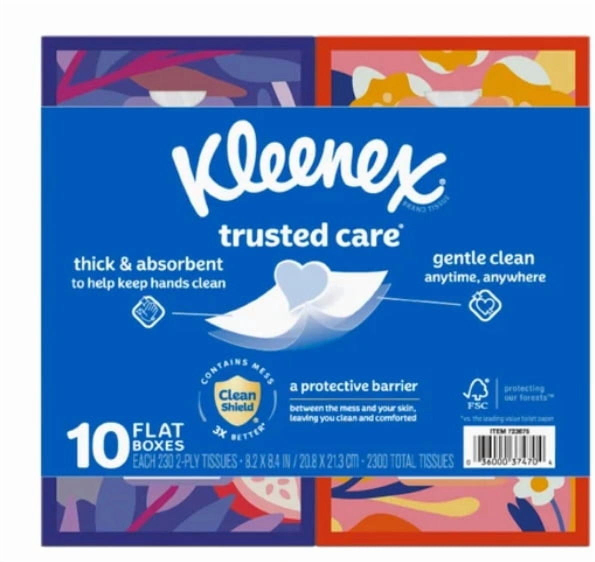 Kleenex Trusted Care Facial Tissue - 2-Ply, 230-count, 10-pack
