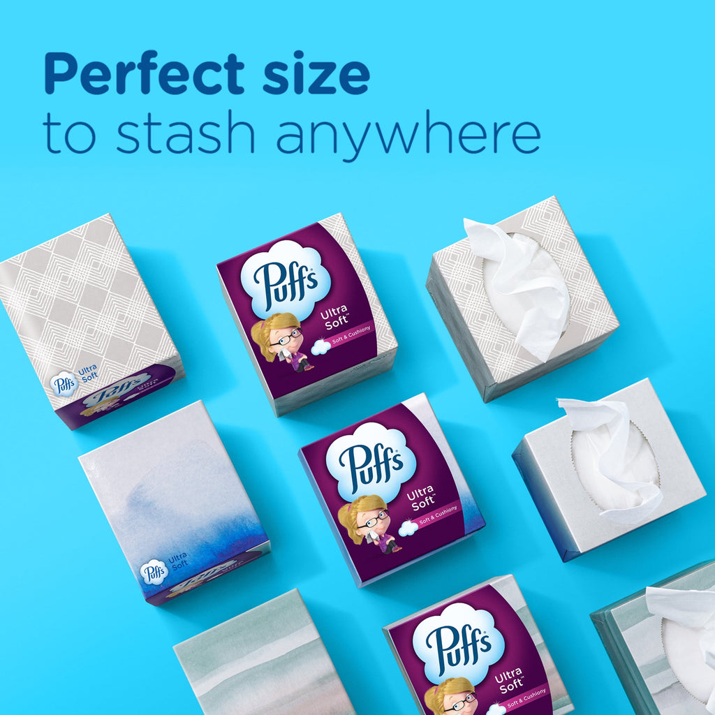 Puffs Ultra Soft Facial Tissues - 18 Cube Boxes, 56 Facial Tissues per Box