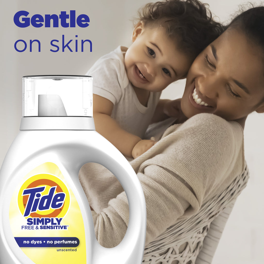 Tide Simply Liquid Laundry Detergent - Free & Sensitive, 32 fl oz, 24 Loads - 3-Pack