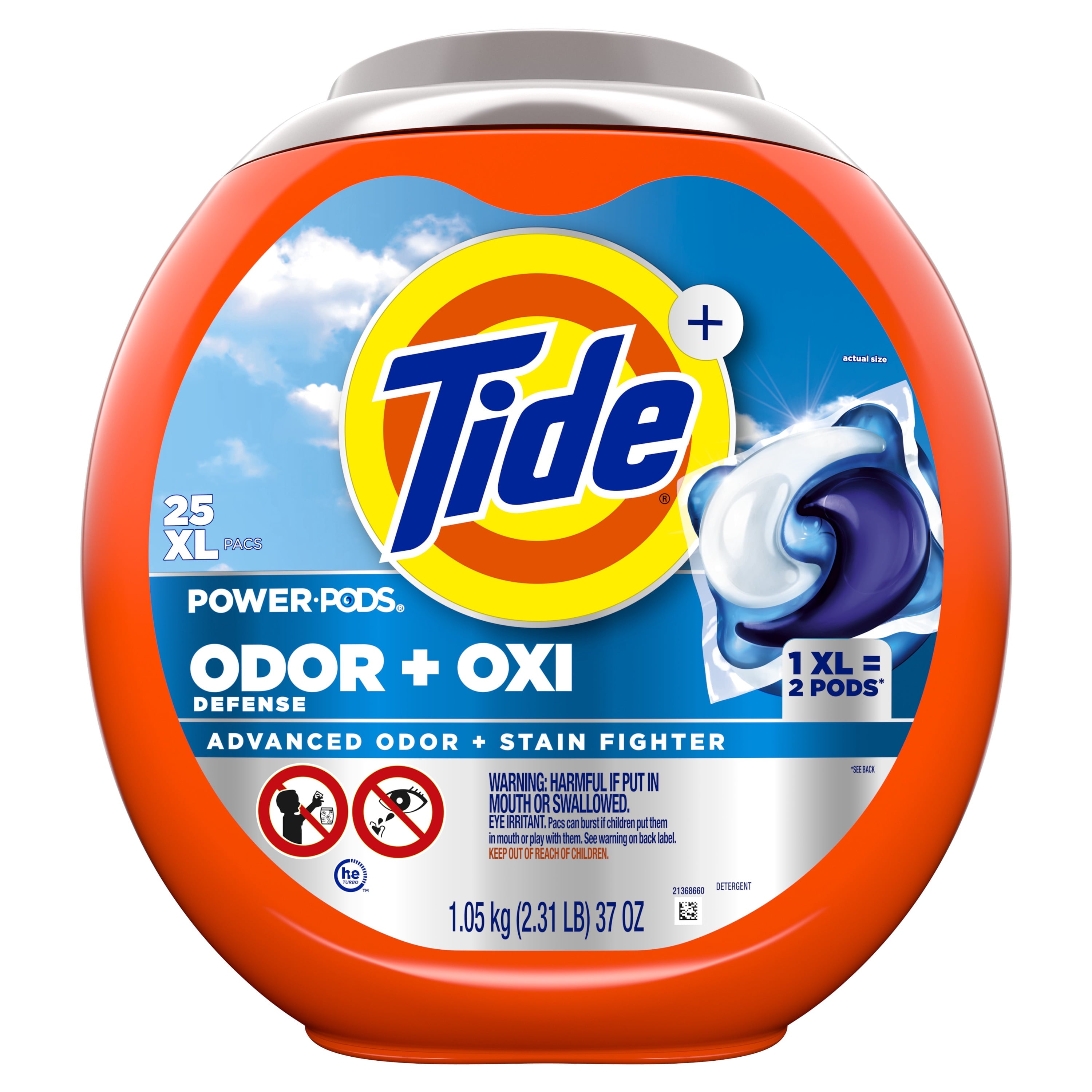 Tide Power PODS Laundry Detergent Soap Pacs with Odor Defense + Oxi - Original Scent, 25 Count