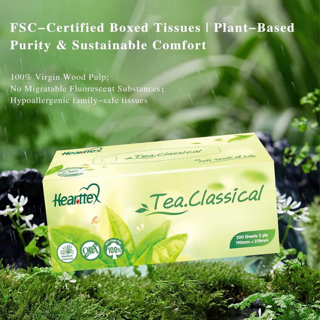 Hearttex Facial Tissues - FSC Certified - 2-Ply, Ultra Absorbent, 600 Count (Bulk Cube Boxes