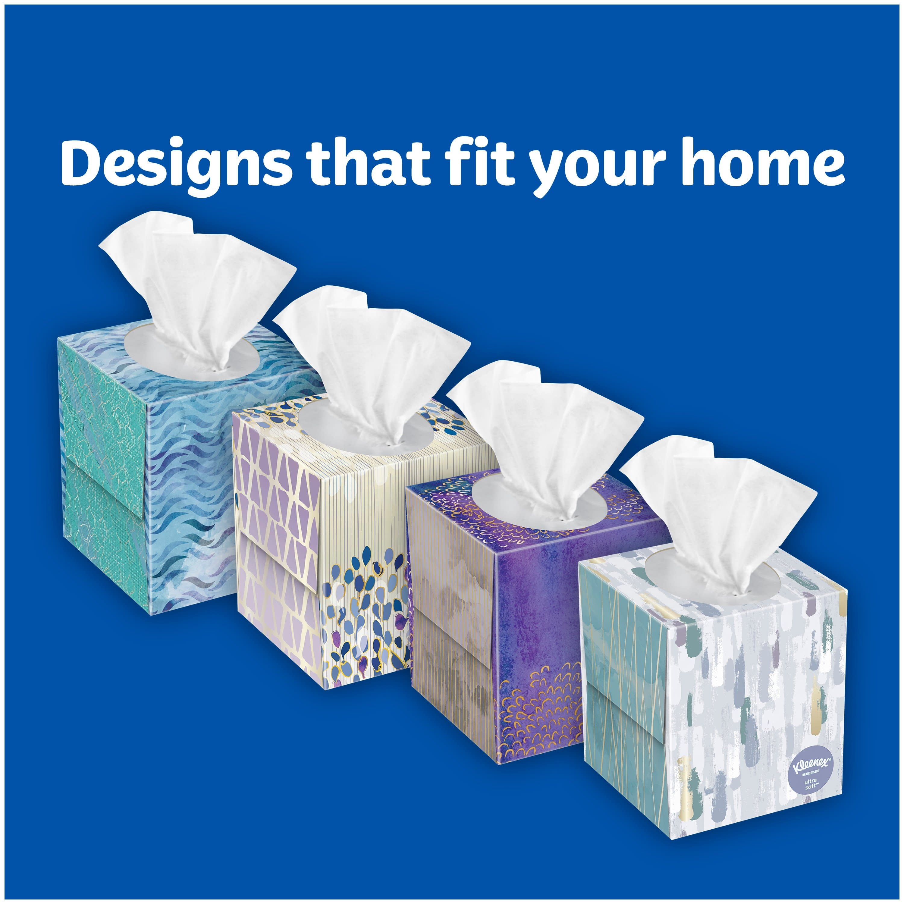 Kleenex Ultra Soft Facial Tissues - 6 Cube Boxes (390 Total Tissues)