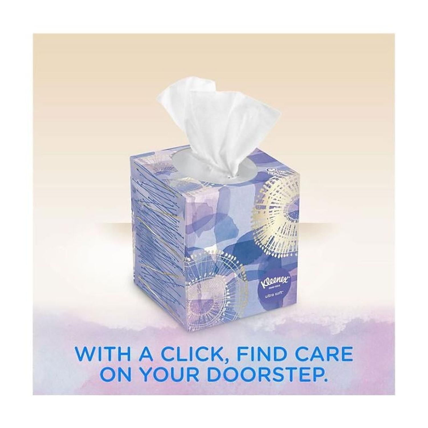 Kleenex Ultra Soft Facial Tissues - Cube Boxes, 12 Pack, 65 Tissues