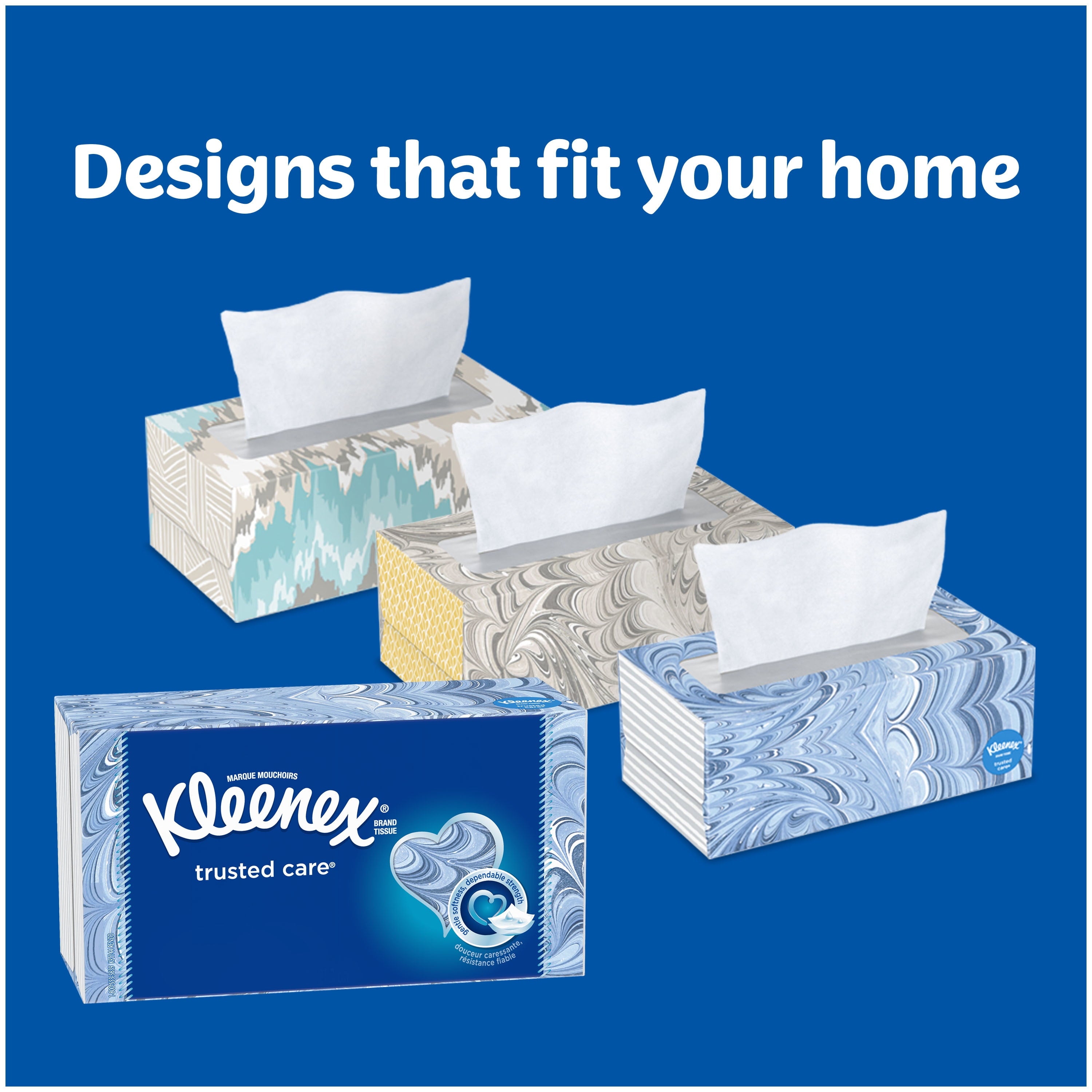 Kleenex Trusted Care Everyday Facial Tissues - Flat Box, 190 Tissues per Box, 4 Pack (760 Tissues Total)
