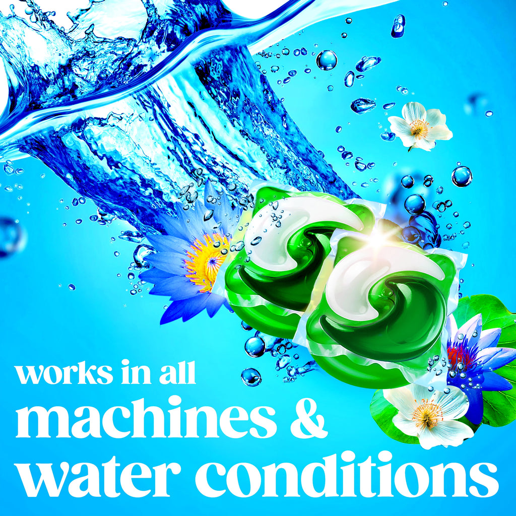 Gain Flings Liquid Washing Detergent pacs - Now with Odor Defense + Color Guard, Waterfall Delight Scent, 42 Count, 4-In-1 liquid laundry detergent pacs, clean & fresh
