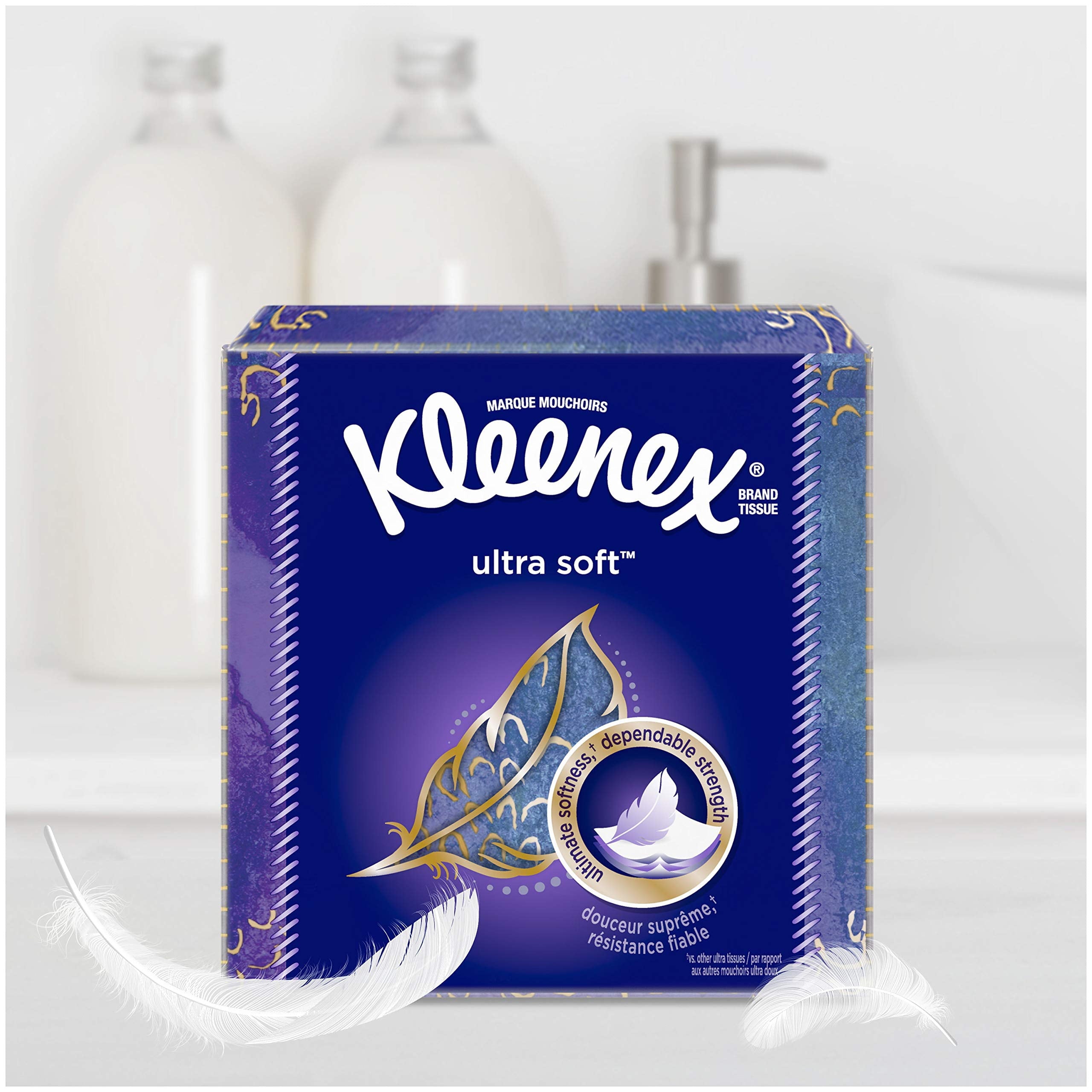 Kleenex Ultra Soft Facial Tissues - 4 Cube Tissue Boxes, 65 Tissues per Box (260 Tissues Total)