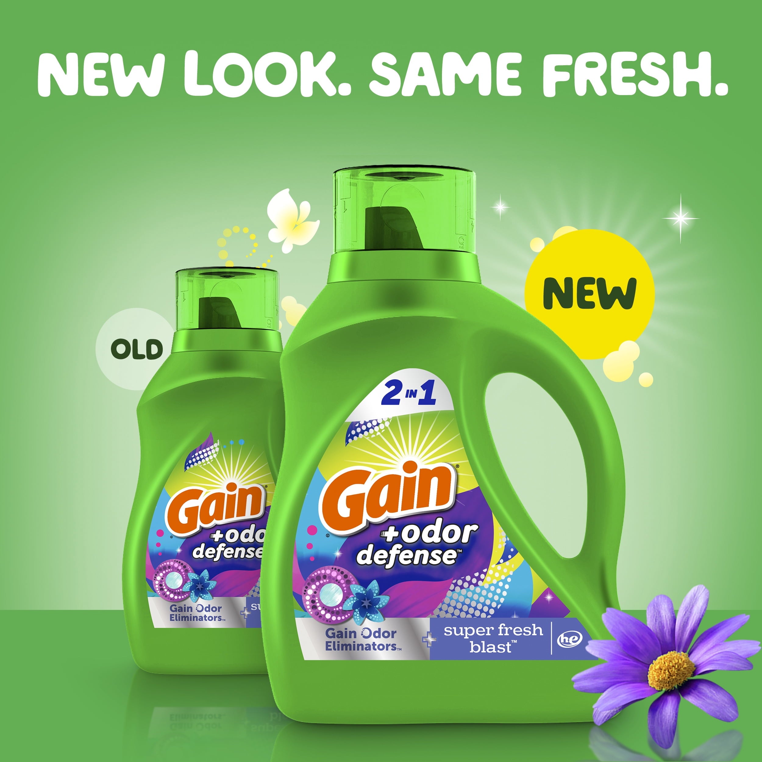 Gain Odor Defense Liquid Laundry Detergent - Super Fresh Blast Scent, 144 fl oz, 100 loads, 2 in 1, Laundry Detergent Liquid Soap
