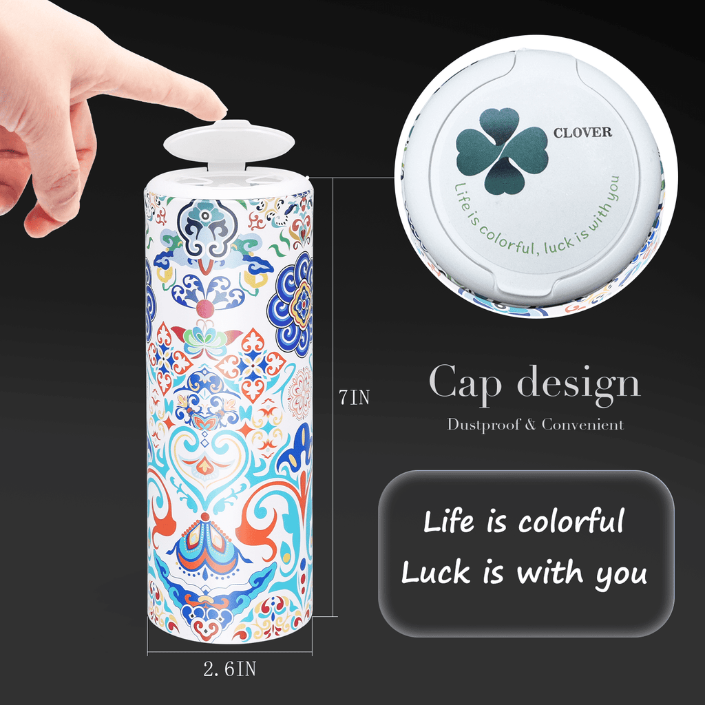 Clover Round Facial Tissues for Car - Small Space, 4 Tubes 3-Ply Multi-Color Car Tissus for Travel