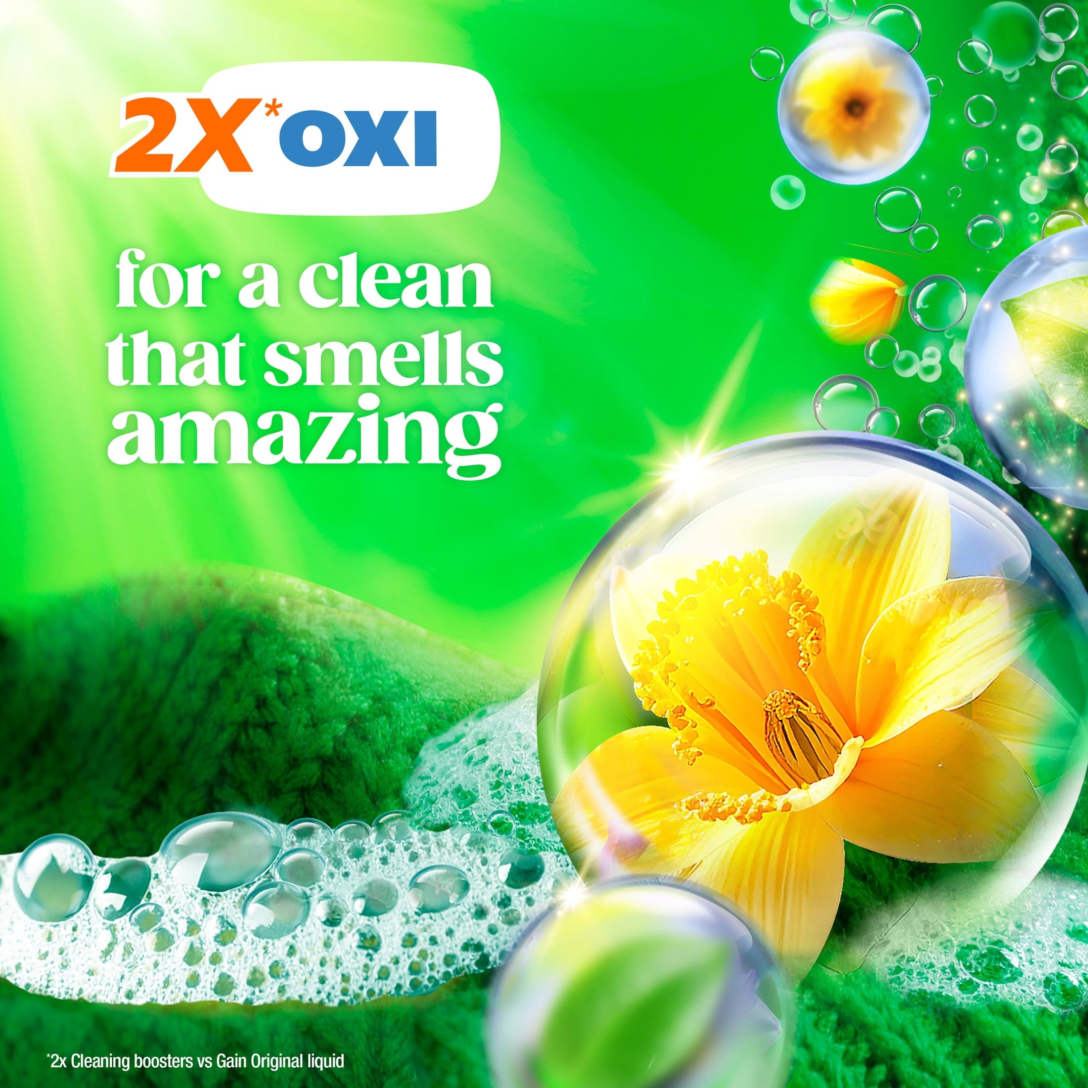 Gain Flings Laundry Detergent Soap Pacs - 4-in-1 Oxi Boost and Febreze, Original Scent, 31 Count