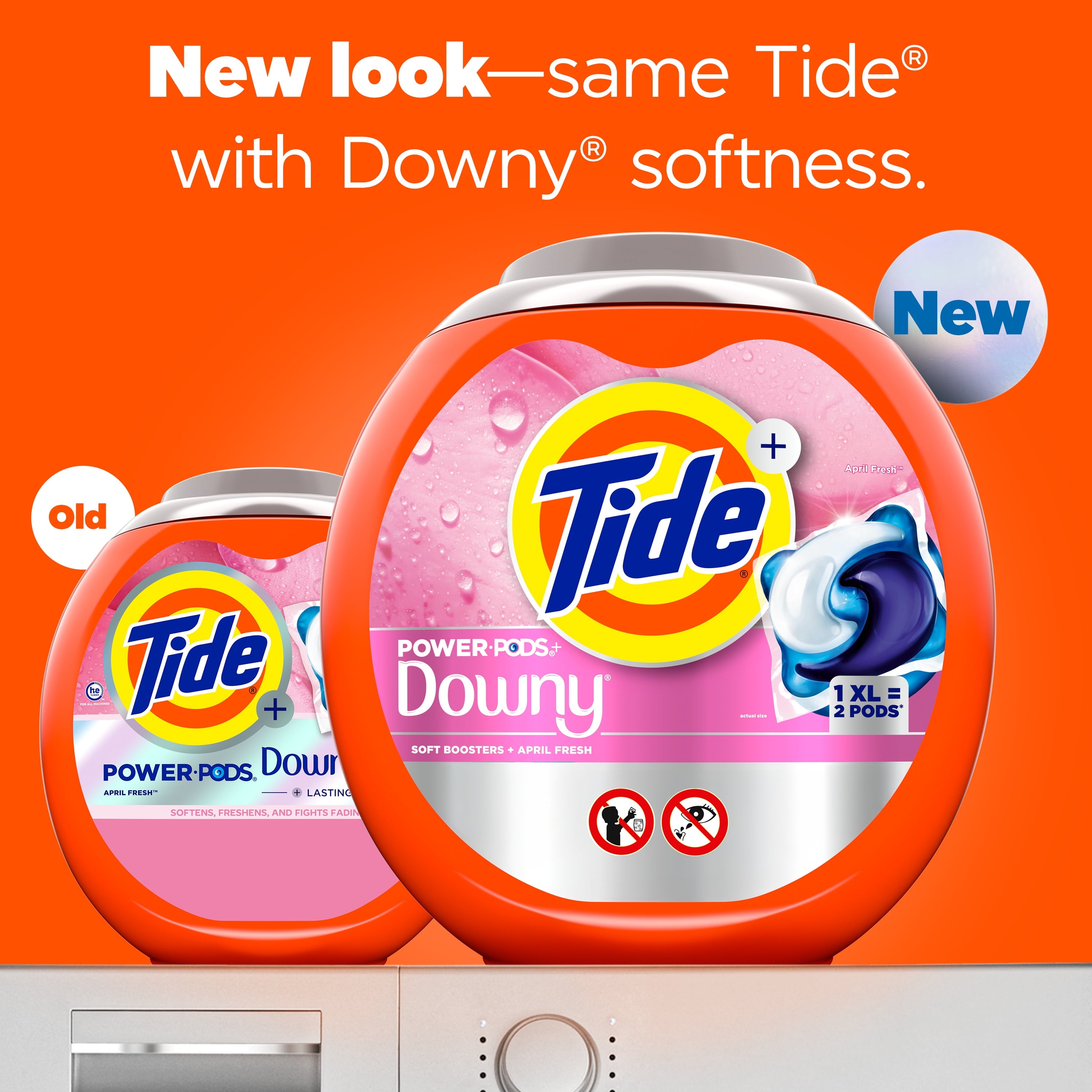 Tide Power PODS with Downy Soft Boosters Laundry Detergent Pacs - April Fresh Scent, 25 Count