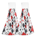 BZSMCE Hanging Hand Towels Fashion Card Game Chaos Pattern 2-Pack - Velcro Style Bathroom Kitchen Towels