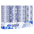 Clover Cylinder Facial Tissues for Car or Small Space，4 Tubes 3-Ply White & Blue Car Tissus for Travel