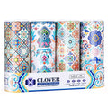 Clover Round Facial Tissues for Car - Small Space, 4 Tubes 3-Ply Multi-Color Car Tissus for Travel