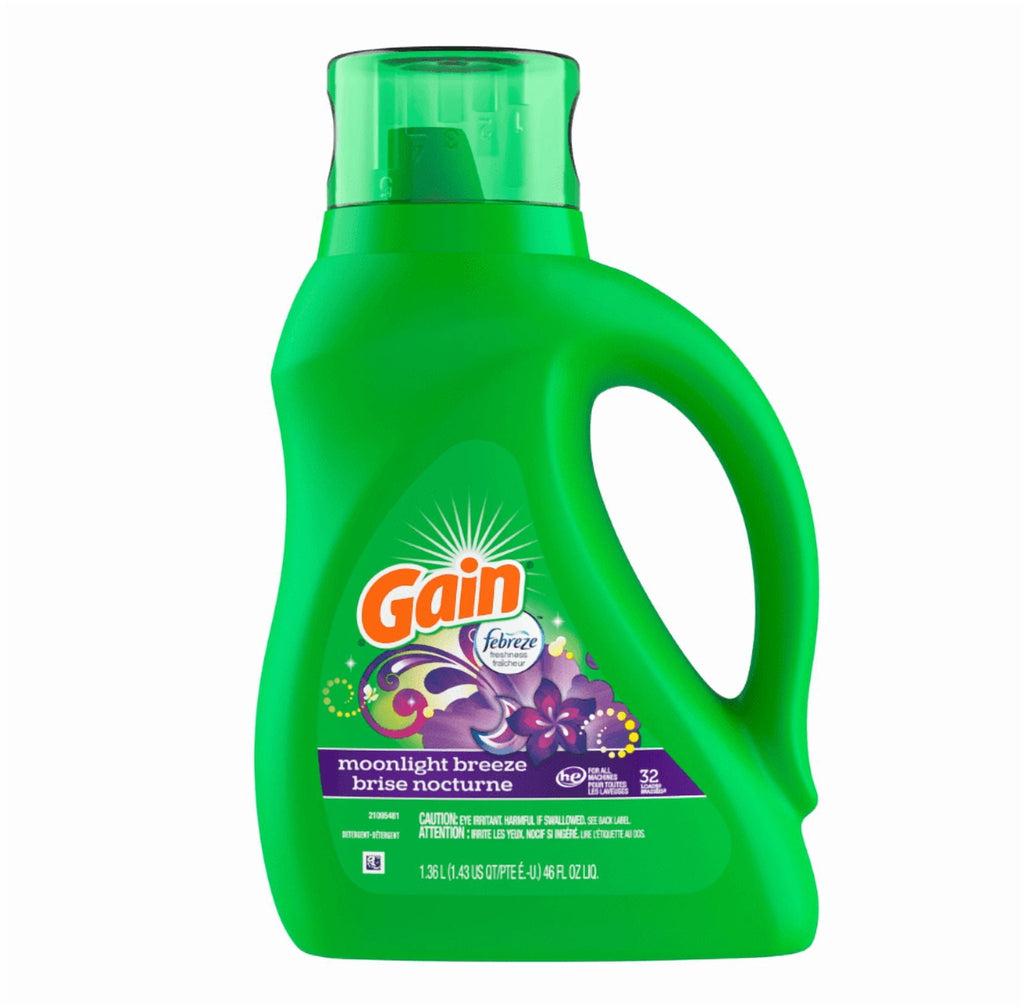 Gain + Aroma Boost Liquid Laundry Detergent - Moonlight Breeze Scent, 32 Loads, HE Compatible