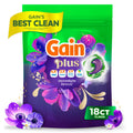 Gain Plus Flings Laundry Detergent Liquid Washing Pacs - Gain's Best All-In-One Clean, Moonlight Breeze Scent, 18 Count
