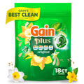 Gain Plus Flings Laundry Detergent Liquid Washing Pacs - Gain's Best All-In-One Clean, Original Scent, 18 Count