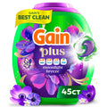 Gain Plus Flings Laundry Detergent Liquid Washing Pacs - Gain's Best All-In-One Clean, Moonlight Breeze Scent, 45 Count