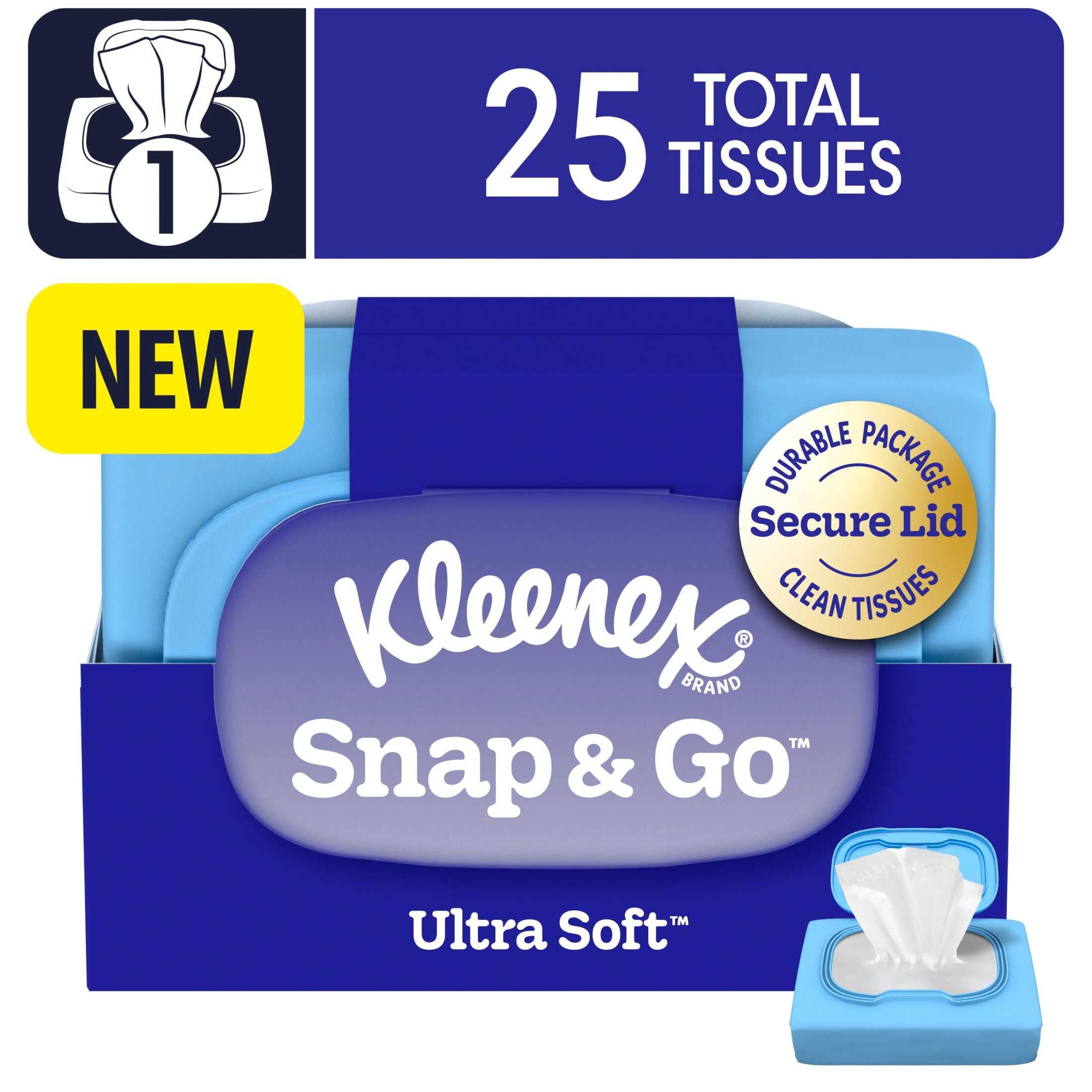Kleenex Snap & Go Ultra Soft 3-Ply On-The-Go Facial Tissues - 1 Pack