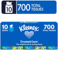 Kleenex Trusted Care Facial Tissues - 10 Cube Boxes, 70 Tissues per Box, 2-Ply