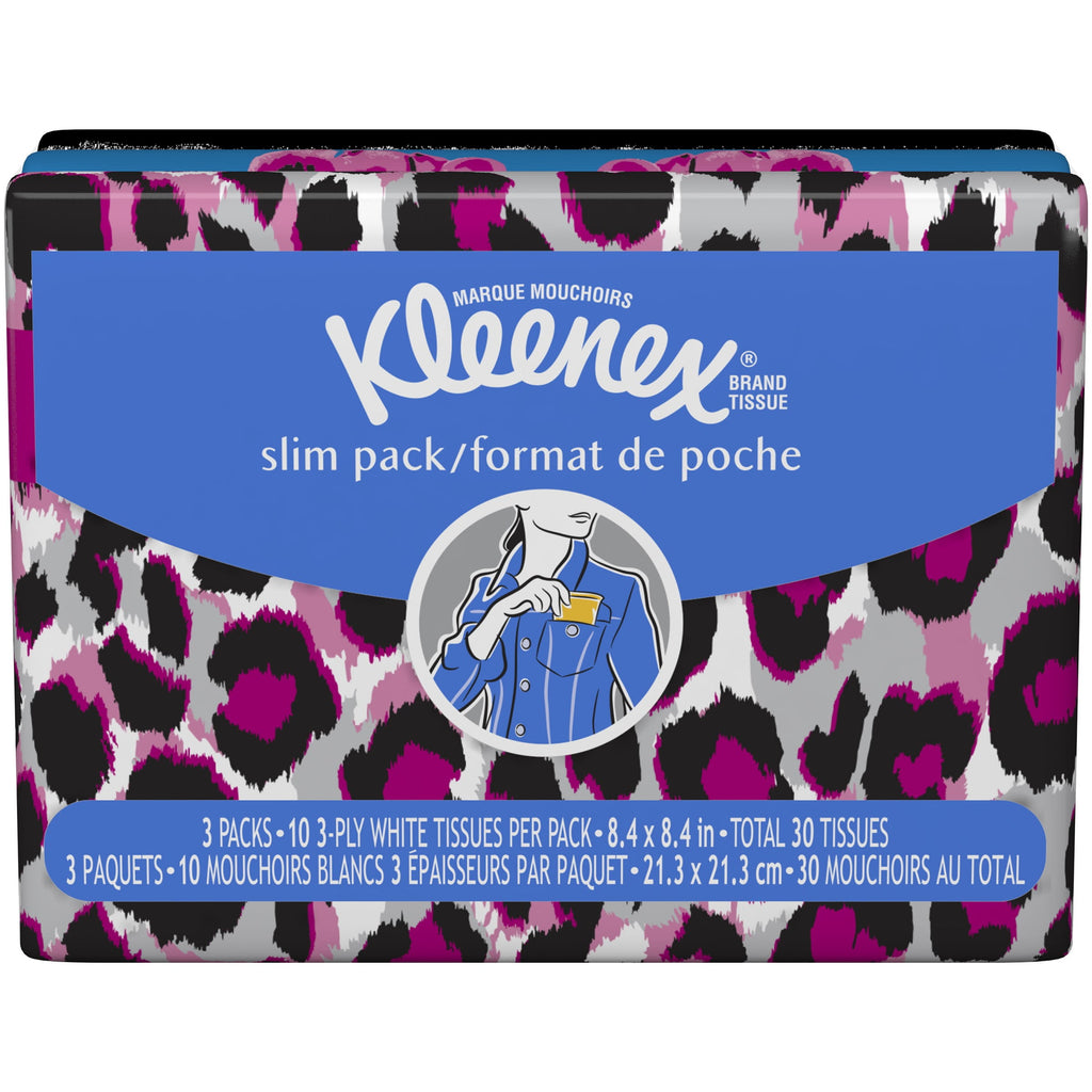 Kleenex Facial Tissue - White, Wallet Pack, 10 Sheets, 3 Count