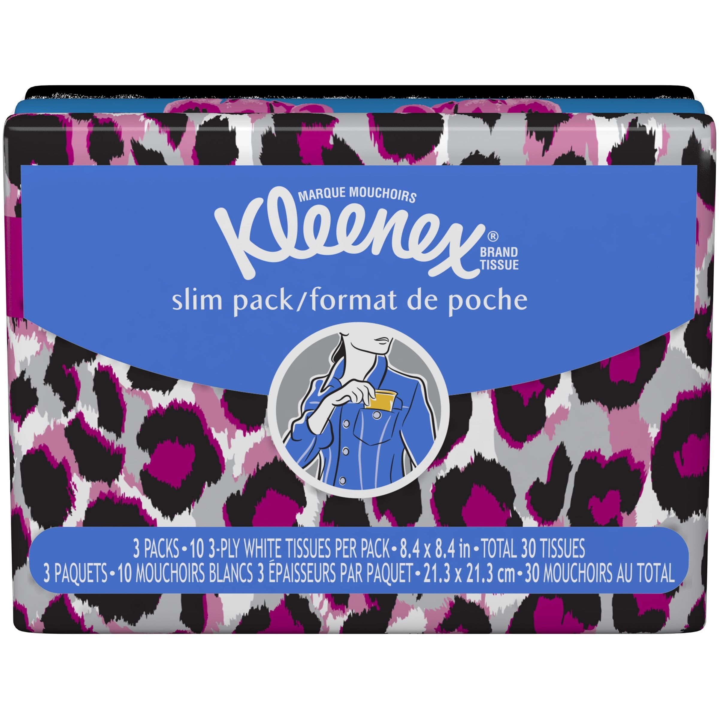Kleenex Facial Tissue - White, Wallet Pack, 10 Sheets, 3 Count