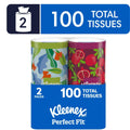 Kleenex Perfect Fit Facial Tissues - 2 Canister Boxes, 50 Tissues per Box, 2-Ply