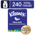 Kleenex Ultra Soft Facial Tissues - 4 Cube Boxes, 60 Tissues per Box, 3-Ply