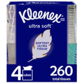 Kleenex Ultra Soft Facial Tissues - 4 Cube Boxes, 65 Tissues per Box (260 Tissues