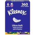 Kleenex Ultra Soft Facial Tissues - 6 Cube Boxes, 60 Tissues per Box, 3-Ply