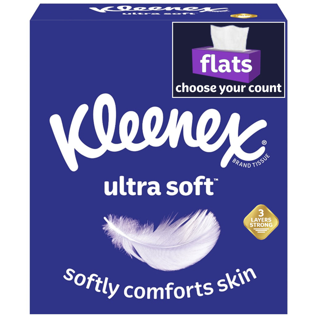 Kleenex Ultra Soft Facial Tissues - 6 Flat Boxes, 110 White Tissues per Box, 3-Ply (660 Total)