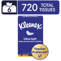 Kleenex Ultra Soft 3-Ply Flat Box Facial Tissues - 6 Pack (720 Total Tissues)