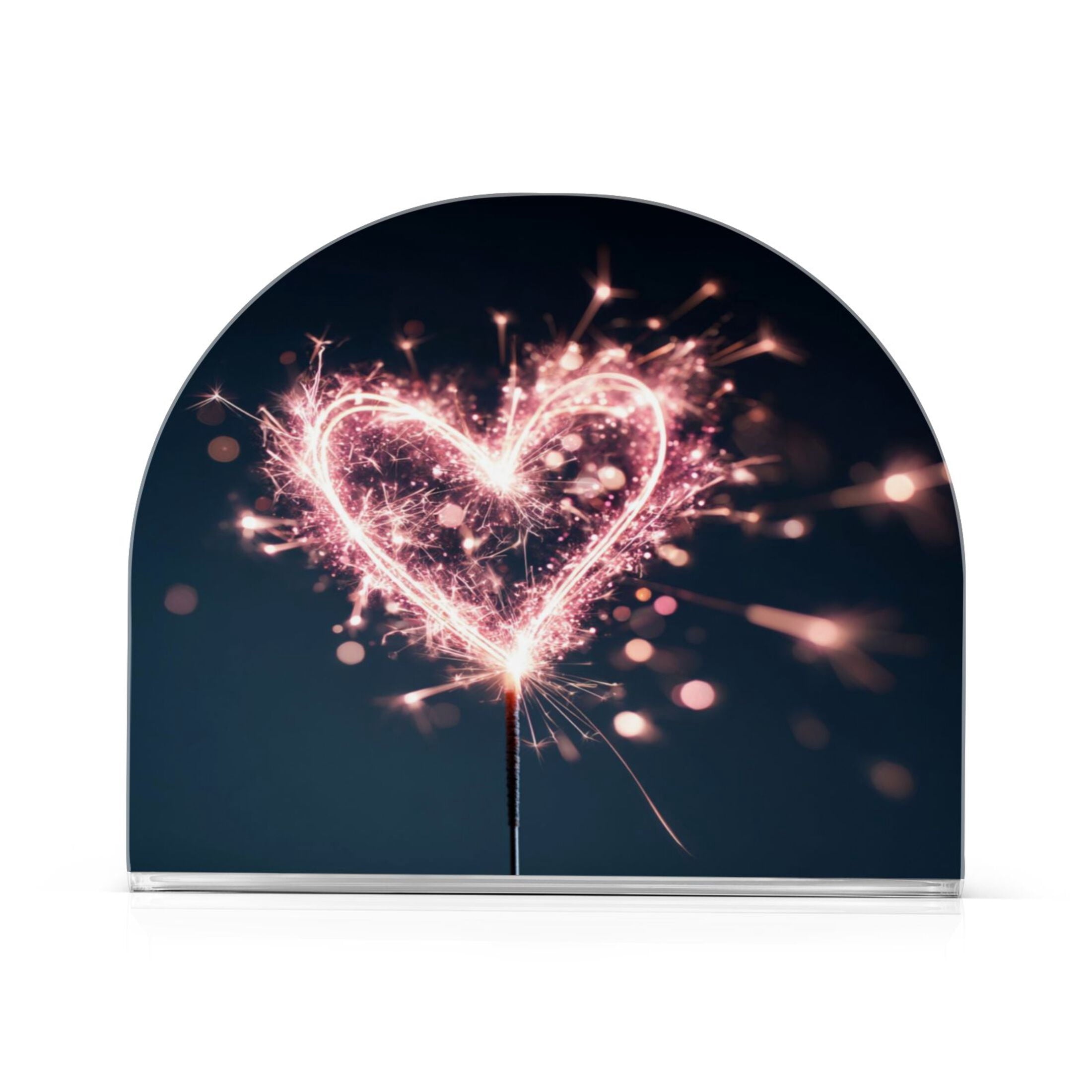 Napkin Holder for Table Kitchen Paper Tissue Organization Standing Paper Napkin Storage Pink Heart-shaped Sparkler