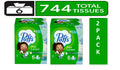 Pack of 2 Puffs Plus Lotion Facial Tissue - 6 Family Size Boxes, 124 Tissues per Box
