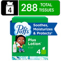 Puffs Facial Tissue Plus Lotion - 4 Mega Cube Boxes, 72 Tissues Per Box