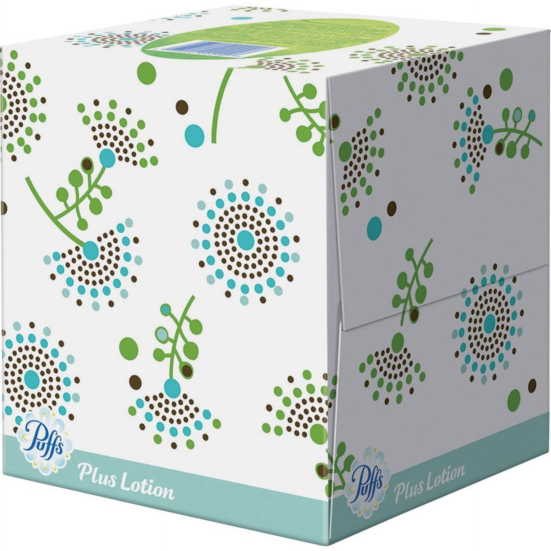 Puffs Plus Lotion Facial Tissues - 2 Ply - White - Soft - Strong - For Face, Skin, Multipurpose - 56 Per Box - 4 / Pack - Bundle of 5 Packs