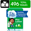 Puffs Plus Lotion Facial Tissues - 4 Family Boxes, 124 tissues per box