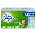 Puffs Plus Lotion Facial Tissues - 8 Family Boxes, 120 Tissues Per Box, 960 Tissues Total