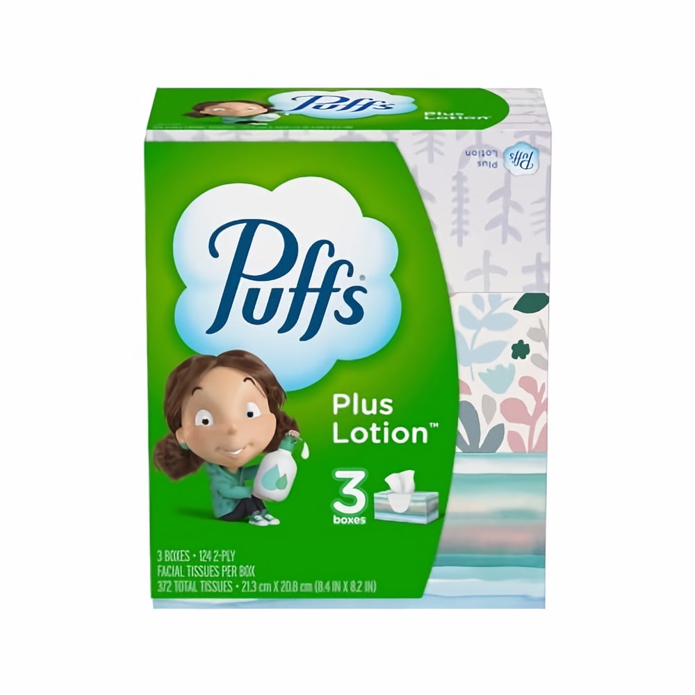 Puffs Plus Lotion Facial Tissues (Pack of 2)