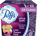 Puffs Ultra Soft Facial Tissues - 24 Cubes, 56 Tissues per Cube (1344 Total)