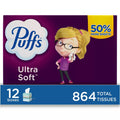 Puffs Ultra Soft Facial Tissues (72 tissues/cube - 12 mega cubes)